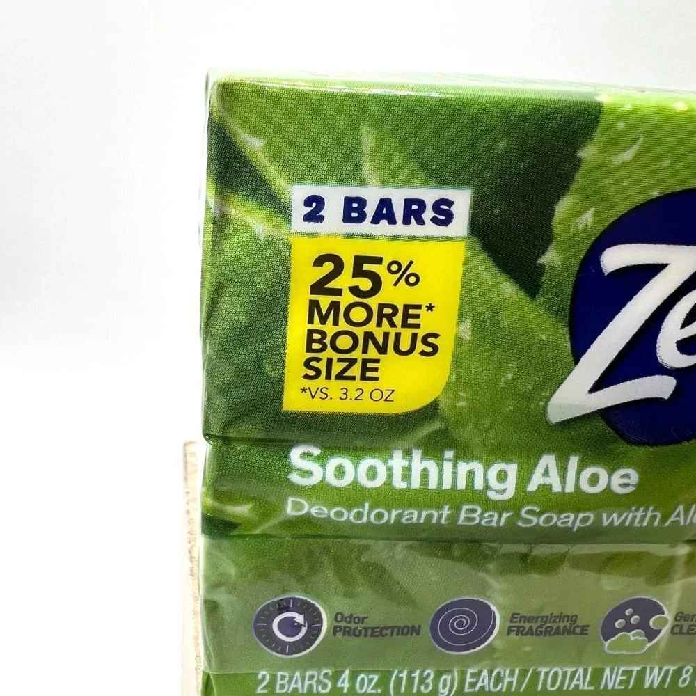 Zest Soothing Aloe Deodorant Bar Soap with Aloe Vera 2 bars each